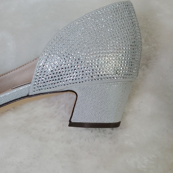 Nina New York Rossie Silver Peep Toe Heels Size 7.5 M - Picture 9 of 12